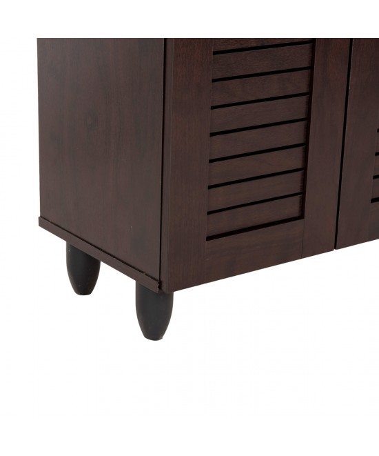 ΠΑΠΟΥΤΣΟΘΗΚΗ-ΝΤΟΥΛΑΠΑ PROLLY HM9608.01 ΜΕΛΑΜΙΝΗ WENGE-2ΠΟΡΤΕΣ-4ΡΑΦΙΑ 60x34x88Υεκ.