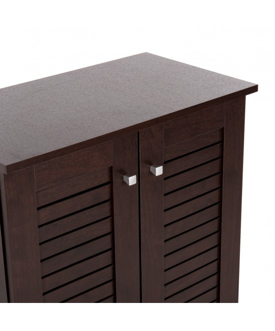 ΠΑΠΟΥΤΣΟΘΗΚΗ-ΝΤΟΥΛΑΠΑ PROLLY HM9608.01 ΜΕΛΑΜΙΝΗ WENGE-2ΠΟΡΤΕΣ-4ΡΑΦΙΑ 60x34x88Υεκ.