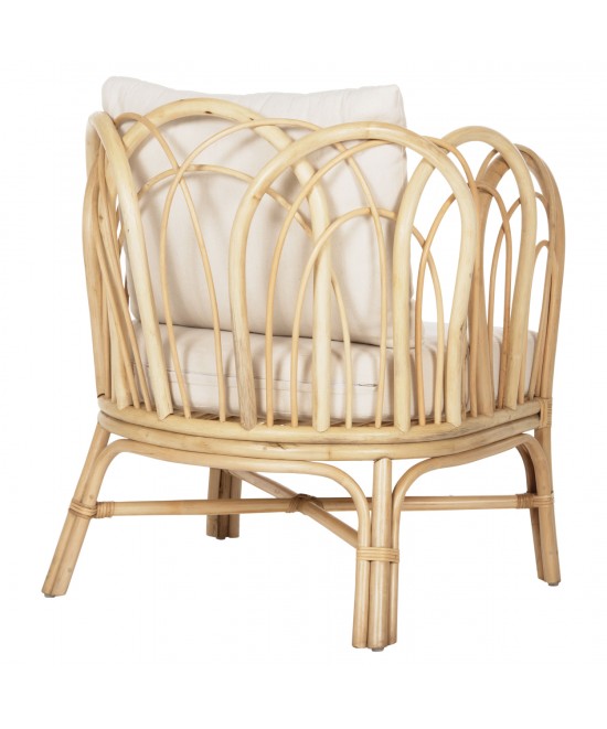 ΠΟΛΥΘΡΟΝΑ ESTOR HM9817 RATTAN ΣΕ ΦΥΣΙΚΟ-ΛΕΥΚΟ ΜΑΞΙΛΑΡΙ 78x75x92Υ εκ.