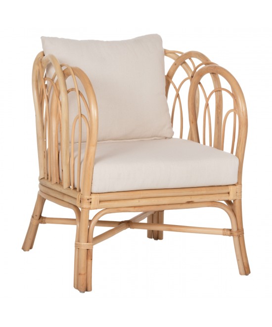 ΠΟΛΥΘΡΟΝΑ ESTOR HM9817 RATTAN ΣΕ ΦΥΣΙΚΟ-ΛΕΥΚΟ ΜΑΞΙΛΑΡΙ 78x75x92Υ εκ.