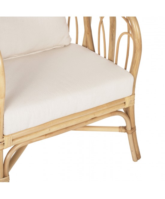 ΠΟΛΥΘΡΟΝΑ ESTOR HM9817 RATTAN ΣΕ ΦΥΣΙΚΟ-ΛΕΥΚΟ ΜΑΞΙΛΑΡΙ 78x75x92Υ εκ.