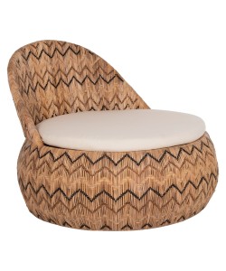 ΠΟΛΥΘΡΟΝΑ ΣΤΡΟΓΓΥΛΗ LADLON HM5992 RATTAN ΦΥΣΙΚΟ-ΕΚΡΟΥ ΜΑΞΙΛΑΡΙ 97x97x76Υεκ.