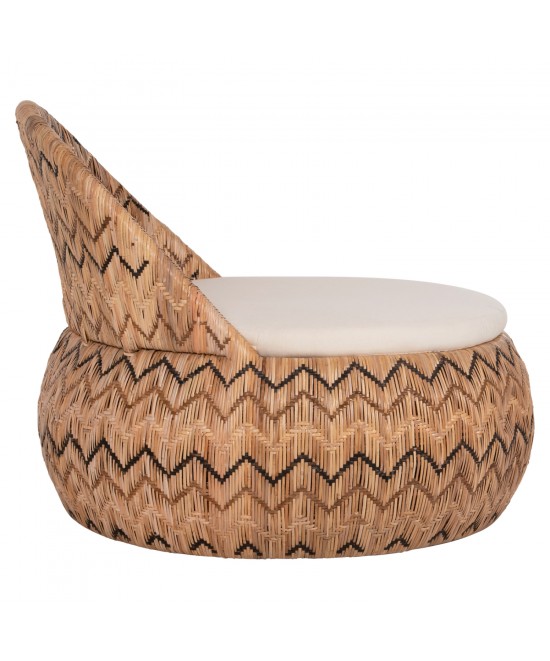 ΠΟΛΥΘΡΟΝΑ ΣΤΡΟΓΓΥΛΗ LADLON HM5992 RATTAN ΦΥΣΙΚΟ-ΕΚΡΟΥ ΜΑΞΙΛΑΡΙ 97x97x76Υεκ.
