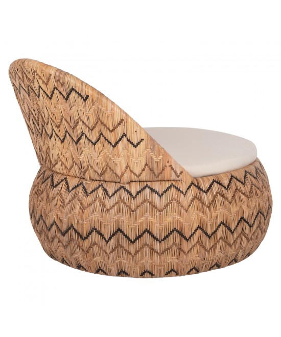 ΠΟΛΥΘΡΟΝΑ ΣΤΡΟΓΓΥΛΗ LADLON HM5992 RATTAN ΦΥΣΙΚΟ-ΕΚΡΟΥ ΜΑΞΙΛΑΡΙ 97x97x76Υεκ.