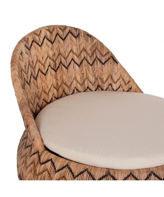 ΠΟΛΥΘΡΟΝΑ ΣΤΡΟΓΓΥΛΗ LADLON HM5992 RATTAN ΦΥΣΙΚΟ-ΕΚΡΟΥ ΜΑΞΙΛΑΡΙ 97x97x76Υεκ.