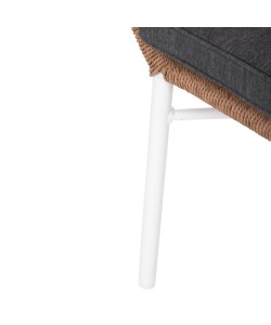 ΠΟΛΥΘΡΟΝΑ TOPIN HM6048.01 ΑΛΟΥΜΙΝΙΟ ΛΕΥΚΟ-P.E. RATTAN ΑΝΟΙΧΤΟ ΚΑΦΕ-ΜΑΞΙΛΑΡΙ ΓΚΡΙ 58x60x83Υ εκ