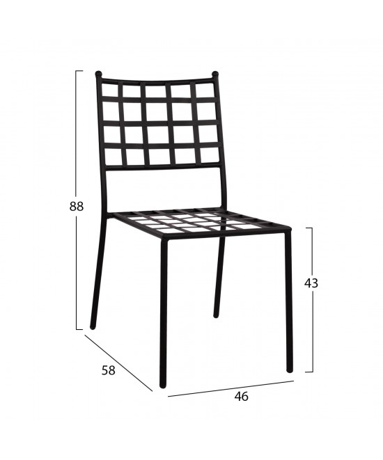 ΜΕΤΑΛΛΙΚΗ ΚΑΡΕΚΛΑ EMERY HM5509 ΣΕ ΜΑΥΡΗ ΑΠΟΧΡΩΣΗ 46x58x88  cm