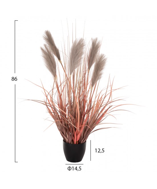 ΔΙΑΚΟΣΜΗΤΙΚΟ ΣΥΝΘΕΤΙΚΟ ΦΥΤΟ ΣΕ ΓΛΑΣΤΡΑ GRASS+FEATHER Φ14,5x12,5-86Υ εκ. HM4015