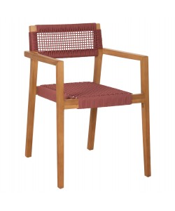 ΠΟΛΥΘΡΟΝΑ CHARLOTTE HM9637.06 ΞΥΛΟ TEAK ΦΥΣΙΚΟ & ΡΟΖ ΣΧΟΙΝΙ 59x54x83Y εκ.