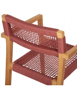 ΠΟΛΥΘΡΟΝΑ CHARLOTTE HM9637.06 ΞΥΛΟ TEAK ΦΥΣΙΚΟ & ΡΟΖ ΣΧΟΙΝΙ 59x54x83Y εκ.