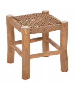 ΣΚΑΜΠΟ LONDER HM5987 ΞΥΛΟ ΤΕΑΚ ΚΑΙ ΣΥΝΘΕΤΙΚΟ RATTAN ΣΕ ΦΥΣΙΚΟ 38x38x40,5Υεκ.