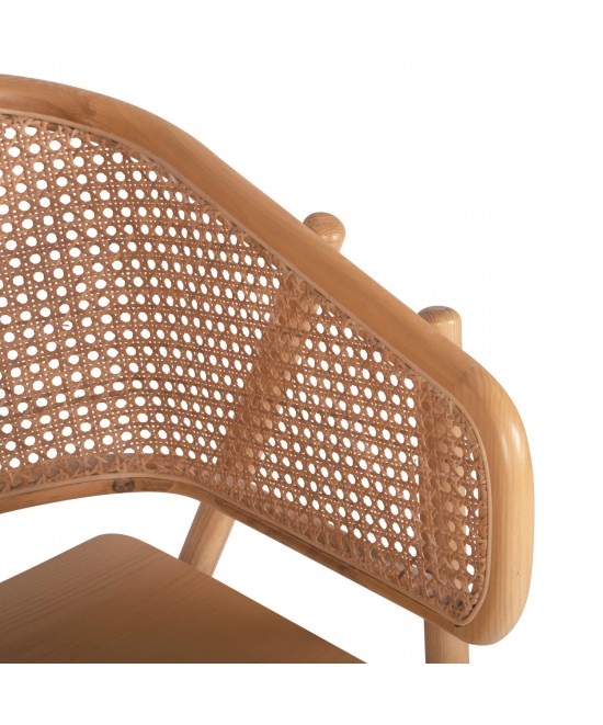 ΠΟΛΥΘΡΟΝΑ KENLEE HM9872 ΦΡΑΞΙΝΟΣ ΚΑΙ ΦΥΣΙΚΟ RATTAN RATTAN ΣΕ ΦΥΣΙΚΟ 57,5x55x81Yεκ.