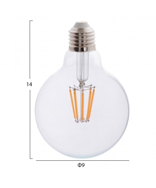 ΛΑΜΠΤΗΡΑΣ GLOBO LED FILAMENT 8W E27 3000K ΔΙΑΦΑΝΟΣ DIMMABLE HM4050.01 ΛΑΜΠΤΗΡΑΣ GLOBO LED FILAMENT 8W E27 3000K ΔΙΑΦΑΝΟΣ DIMMABLE HM4050.01