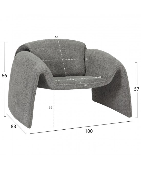 ΠΟΛΥΘΡΟΝΑ LAFORGE HM9679.01 ΓΚΡΙ ΜΠΟΥΚΛΕ ΥΦΑΣΜΑ-ΜΕΤΑΛΛΙΚΟΣ ΣΚΕΛΕΤΟΣ 100x83x66Υεκ.