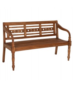 ΠΑΓΚΑΚΙ ΕΞ.ΧΩΡΟΥ HM7903 ΜΑΣΙΦ ΞΥΛΟ ΜΑΟΝΙ ΣΕ ΦΥΣΙΚΟ ΜΕ ΜΠΡΑΤΣΑ & ΠΛΑΤΗ 148x54x90Υεκ.