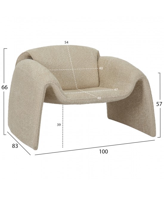 ΠΟΛΥΘΡΟΝΑ LAFORGE HM9679.03 ΜΠΕΖ ΜΠΟΥΚΛΕ ΥΦΑΣΜΑ-ΜΕΤΑΛΛΙΚΟΣ ΣΚΕΛΕΤΟΣ 100x83x66Υεκ.