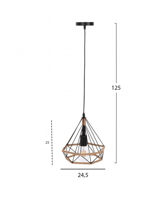 ΦΩΤΙΣΤΙΚΟ ΟΡΟΦΗΣ ΚΡΕΜΑΣΤΟ HM4061 ΜΑΥΡΟ ΜΕΤΑΛΛΟ-ΣΧΟΙΝΙ 24,5x21,5x125Υεκ.