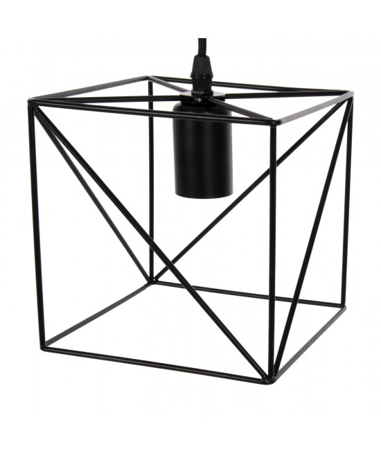 ΦΩΤΙΣΤΙΚΟ ΟΡΟΦΗΣ ΚΡΕΜΑΣΤΟ HM4039 ΜΑΥΡΟΣ ΜΕΤΑΛΛΙΚΟΣ ΚΥΒΟΣ 16x16x123Υεκ.