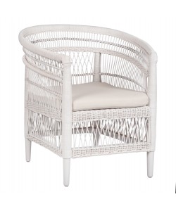 ΠΟΛΥΘΡΟΝΑ MALAWI HM9635.02 ΞΥΛΟ ΜΑΟΝΙ ΜΕ RATTAN ΛΕΥΚΟ-ΛΕΥΚΟ ΜΑΞΙΛΑΡΙ 80x70x86Υεκ.