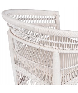 ΠΟΛΥΘΡΟΝΑ MALAWI HM9635.02 ΞΥΛΟ ΜΑΟΝΙ ΜΕ RATTAN ΛΕΥΚΟ-ΛΕΥΚΟ ΜΑΞΙΛΑΡΙ 80x70x86Υεκ.
