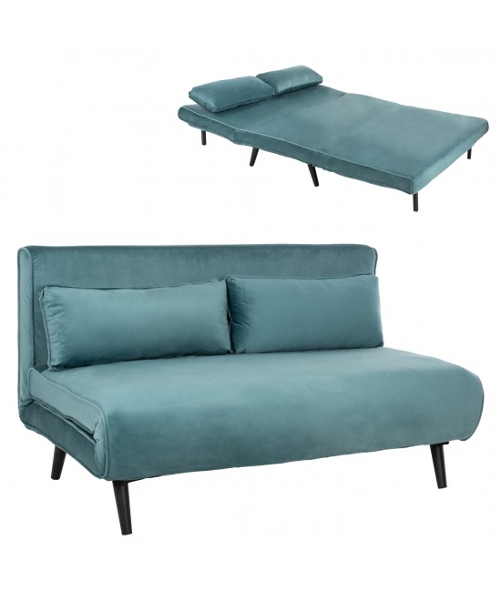 ΚΑΝΑΠΕΣ ΚΡΕΒΑΤΙ 2 ΑΤΟΜΩΝ ASMA HM3077.15 ΒΕΛΟΥΔΟ ΜΕΝΤΑ 140x80x77Yεκ.