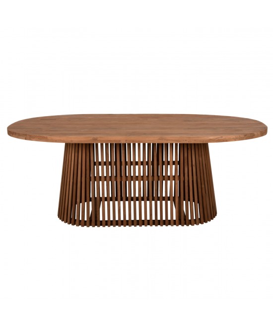 ΤΡΑΠΕΖΙ ΤΡΑΠΕΖΑΡΙΑΣ REMIK HM9835 RECYCLED ΤΕΑΚ ΣΕ ΦΥΣΙΚΟ 200x100x75,5Yεκ. TOP 4εκ.