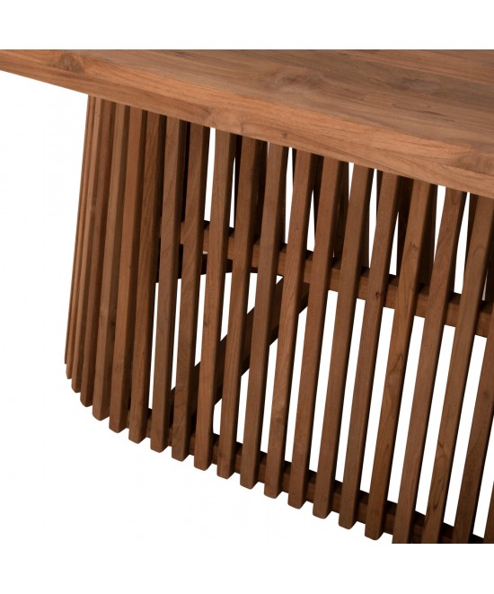 ΤΡΑΠΕΖΙ ΤΡΑΠΕΖΑΡΙΑΣ REMIK HM9835 RECYCLED ΤΕΑΚ ΣΕ ΦΥΣΙΚΟ 200x100x75,5Yεκ. TOP 4εκ.