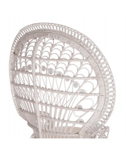 ΠΟΛΥΘΡΟΝΑ ROYAL PEACOCK HM9342.02 RATTAN ΣΕ ΛΕΥΚΟ-ΜΑΞΙΛΑΡΙ ΛΕΥΚΟ 114x72x150Yεκ.