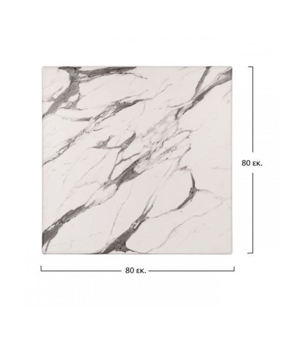 ΕΠΙΦΑΝΕΙΑ ΤΡΑΠΕΖΙΟΥ WERZALIT 80Χ80Χ3.5εκ. MARBLE WHITE-GREY 5657 HM5231.11