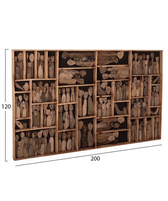 ΔΙΑΚΟΣΜΗΤΙΚΟ ΤΟΙΧΟΥ MYST HM4281 ΚΑΔΡΟ ΜΕ ΦΙΓΟΥΡΕΣ ΑΠΟ DRIFTWOOD 200x6x120Υεκ.