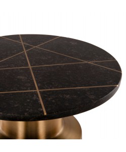 ΤΡΑΠΕΖΑΚΙ ΒΟΗΘΗΤΙΚΟ CLAYDEE HM9675 ΜΕΤΑΛΛΟ ΧΡΥΣΟ-ΜΑΥΡΟ ΜΑΡΜΑΡΟ ΤΟΠ Φ41x54,5Υεκ.