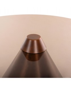 ΤΡΑΠΕΖΙA ΣΑΛΟΝΙΟΥ 2ΤΜΧ REBEN HM9676 ΜΕΤΑΛΛΟ ΚΑΦΕ ΜΠΡΟΝΖΕ-ΦΙΜΕ ΓΥΑΛΙ Φ80 & Φ60 εκ.