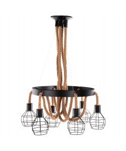 ΦΩΤΙΣΤΙΚΟ ΟΡΟΦΗΣ ΚΡΕΜΑΣΤΟ HM4130 6ΦΩΤΟ ΜΕΤΑΛΛΟ ΜΑΥΡΟ-ΣΧΟΙΝΙ Φ54-60x125Υεκ.