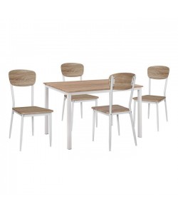 ΣΕΤ 5 ΤΜΧ ΤΡΑΠΕΖΙ SONAMA ΜΕ ΛΕΥΚΑ ΠΟΔΙΑ & ΚΑΡΕΚΛΕΣ SONAMA ΜΕ ΛΕΥΚΑ ΠΟΔΙΑ HM11011 110x70x76 cm