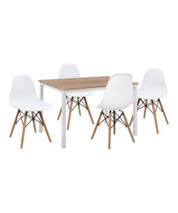 ΣΕΤ 5ΤΜΧ ΤΡΑΠΕΖΙ SONAMA & ΚΑΡΕΚΛΕΣ PP TWIST ΜΕ ΛΕΥΚΟ ΚΑΘΙΣΜΑ HM11014 110x70x76 cm