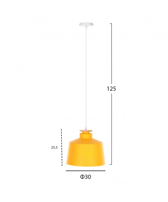 ΦΩΤΙΣΤΙΚΟ ΟΡΟΦΗΣ ΚΡΕΜΑΣΤΟ HM4158.06 ΚΙΤΡΙΝΟ ΚΑΠΕΛΟ ΑΛΟΥΜΙΝΙΟΥ Φ30x123,5Υεκ