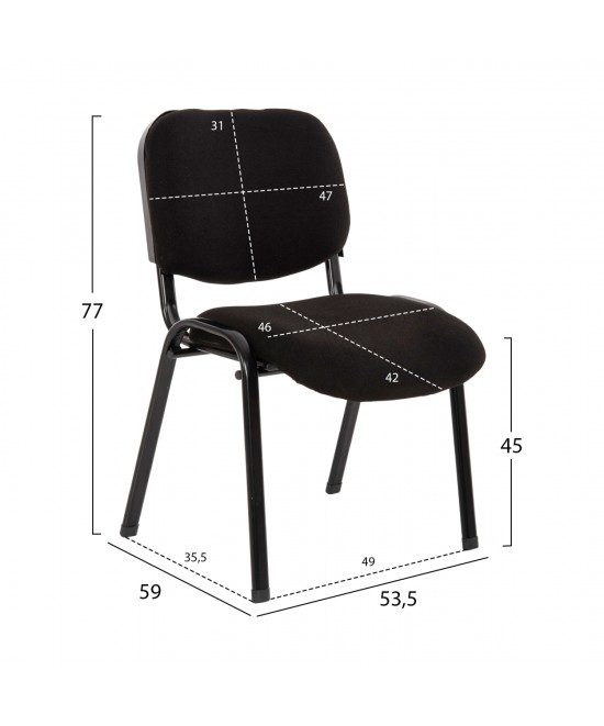 ΚΑΡΕΚΛΑ JANISHA HM1010.11 HOMEMARKT ΜΕ ΥΦΑΣΜΑ ΜΑΥΡΟ 53,5x59x77Υεκ.