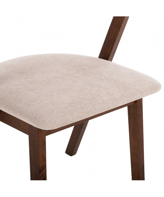 ΚΑΡΕΚΛΑ RIDER HM9734.02 RUBBERWOOD ΣΕ ΚΑΡΥΔΙ-ΥΦΑΣΜΑ ΕΚΡΟΥ 59x59x83Yεκ.