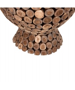 ΤΡΑΠΕΖΙ BAR ΣΤΡΟΓΓΥΛΟ LEEROY HM9806 KOMMATIA ΞΥΛΟΥ TEAK Φ900x103Υεκ.