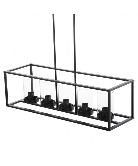 ΦΩΤΙΣΤΙΚΟ ΟΡΟΦΗΣ ΚΡΕΜΑΣΤΟ HM4082 ΜΑΥΡΟ ΜΕΤΑΛΛΟ ΚΑΙ ΓΥΑΛΙ 80x25x23,5-85Yεκ.