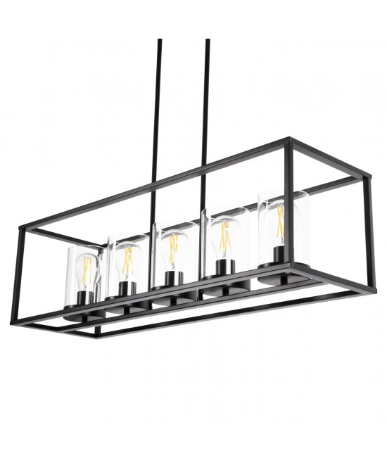 ΦΩΤΙΣΤΙΚΟ ΟΡΟΦΗΣ ΚΡΕΜΑΣΤΟ HM4082 ΜΑΥΡΟ ΜΕΤΑΛΛΟ ΚΑΙ ΓΥΑΛΙ 80x25x23,5-85Yεκ.