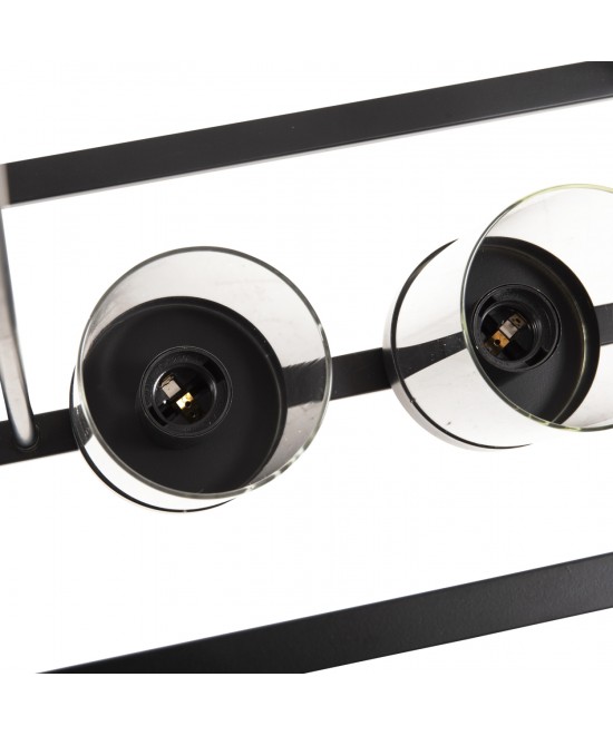 ΦΩΤΙΣΤΙΚΟ ΟΡΟΦΗΣ ΚΡΕΜΑΣΤΟ HM4082 ΜΑΥΡΟ ΜΕΤΑΛΛΟ ΚΑΙ ΓΥΑΛΙ 80x25x23,5-85Yεκ.