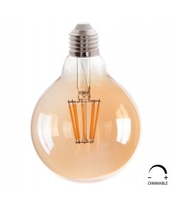 ΛΑΜΠΤΗΡΑΣ GLOBO LED FILAMENT 8W E27 2700K ΧΡΥΣΟ DIMMABLE HM4050.02
