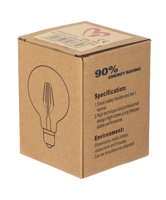 ΛΑΜΠΤΗΡΑΣ GLOBO LED FILAMENT 8W E27 2700K ΧΡΥΣΟ DIMMABLE HM4050.02