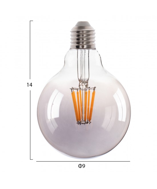 ΛΑΜΠΤΗΡΑΣ GLOBO LED FILAMENT 8W E27 3000K ΦΙΜΕ DIMMABLE HM4050.03