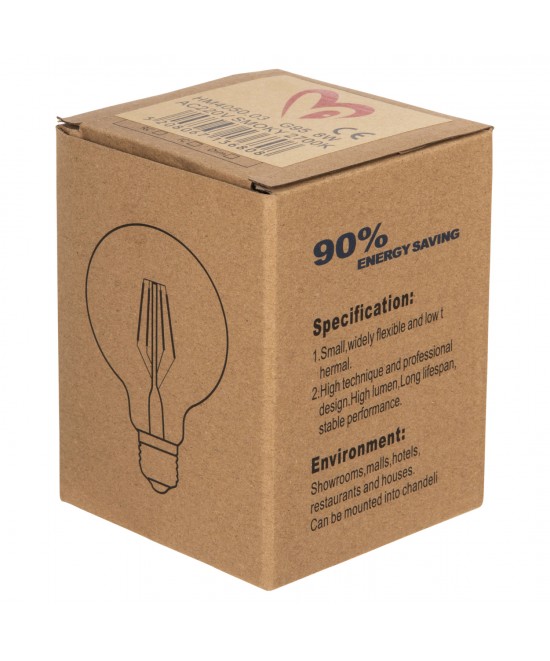 ΛΑΜΠΤΗΡΑΣ GLOBO LED FILAMENT 8W E27 3000K ΦΙΜΕ DIMMABLE HM4050.03