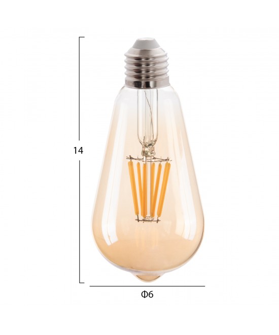 ΛΑΜΠΤΗΡΑΣ HM4188.02 LED FILAMENT 8W E27 DIMMABLE 3000K GOLD