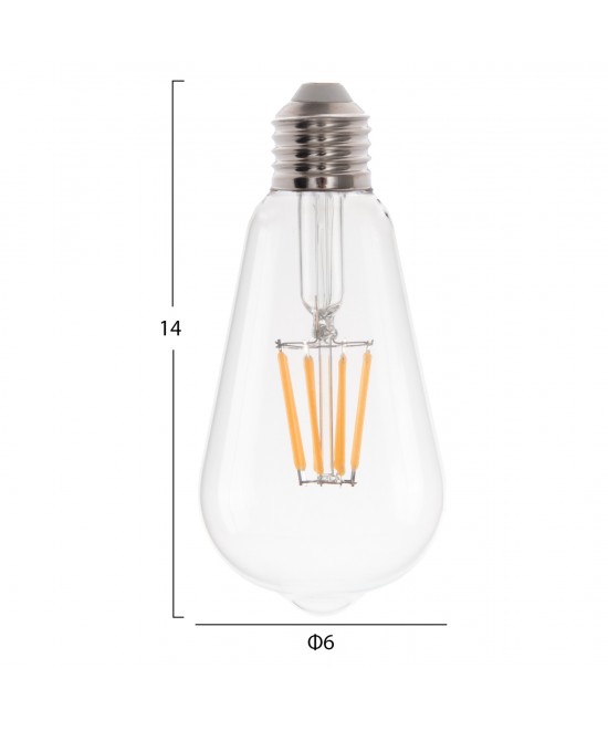 ΛΑΜΠΤΗΡΑΣ HM4188.01 LED FILAMENT 8W E27 DIMMABLE 2700K ΔΙΑΦΑΝΟΣ ΛΑΜΠΤΗΡΑΣ HM4188.01 LED FILAMENT 8W E27 DIMMABLE 2700K ΔΙΑΦΑΝΟΣ