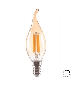 ΛΑΜΠΤΗΡΑΣ HM4047.02 ΣΤΥΛ ΦΛΟΓΑ LED FILAMENT 6W E14 3000K GOLD DIMMABLE
