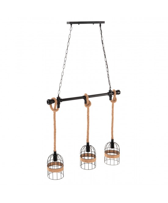 ΦΩΤΙΣΤΙΚΟ ΟΡΟΦΗΣ 3-ΦΩΤΟ ΚΡΕΜΑΣΤΟ HM4180 ΜΕΤΑΛΛΟ ΜΑΥΡΟ-ΣΧΟΙΝΙ ΦΥΣΙΚΟ 80x14,5x137Υεκ.